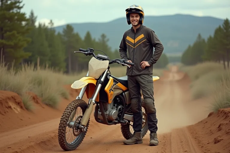 Jeune homme en motocross avec le dirt bike CRZ
